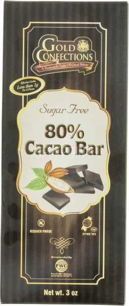 Sugar Free 80% Cacao Bar