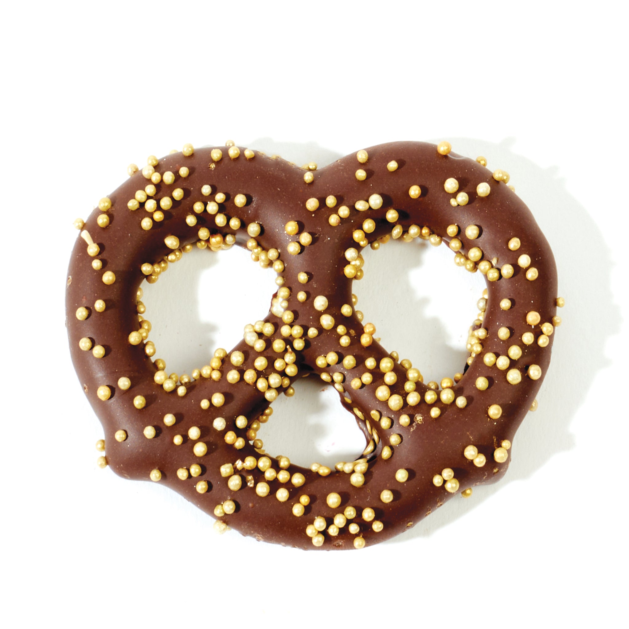 CJ Chocolate Pretzel - Gold Pearls