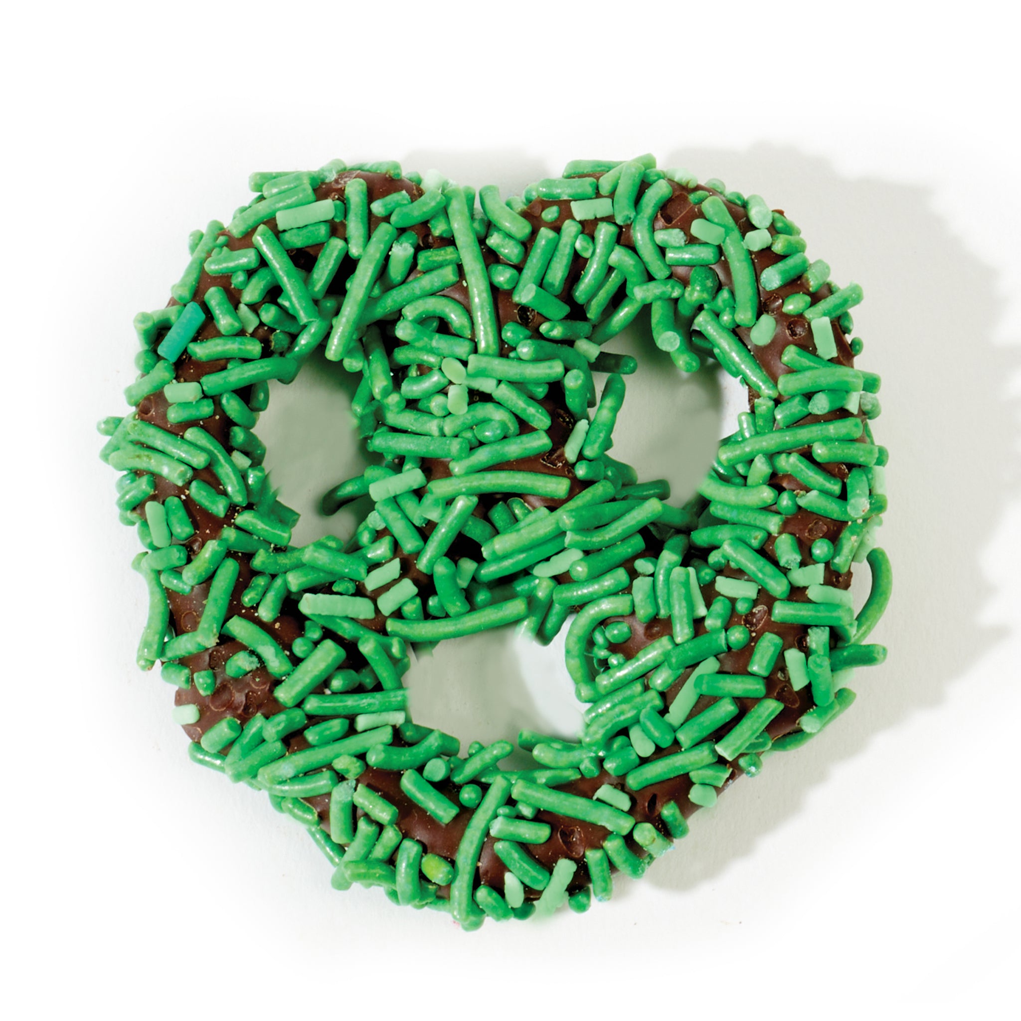 Chocolate Pretzel - Green Sprinkles