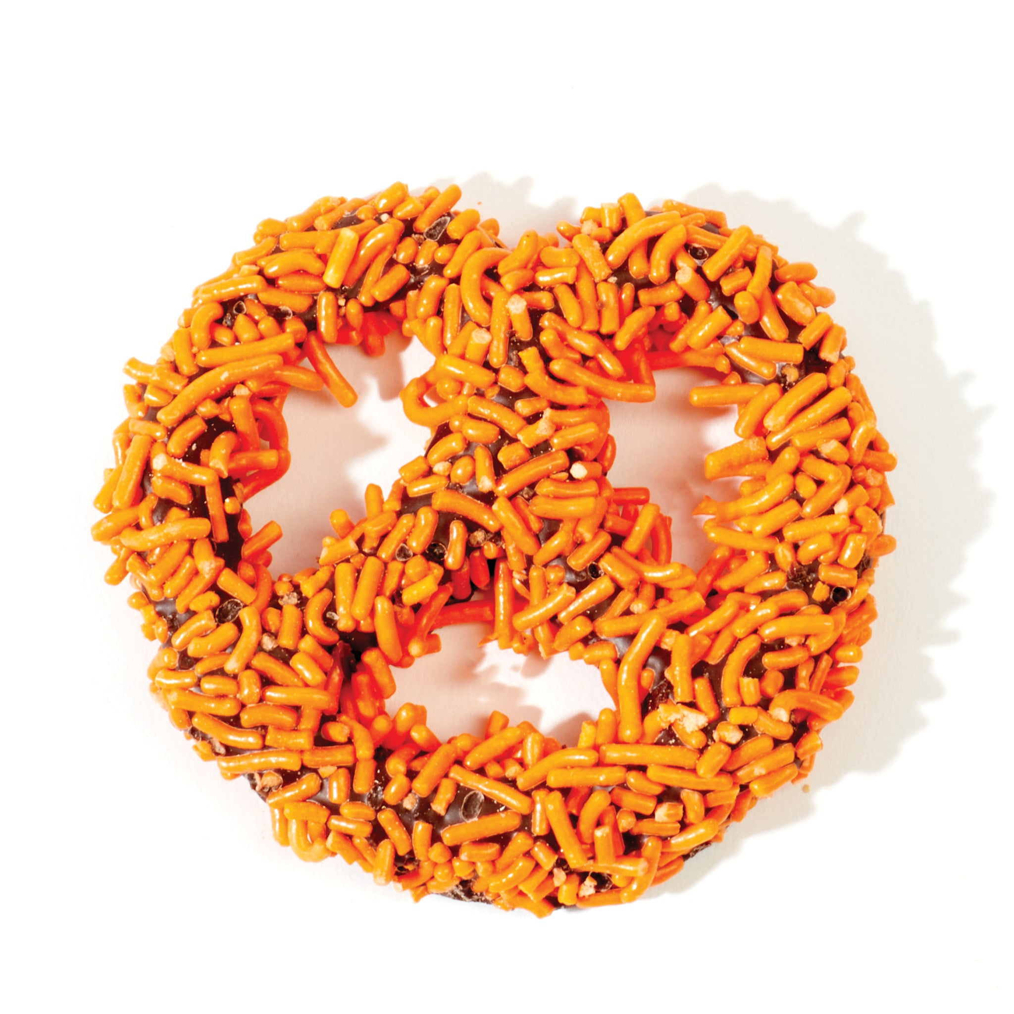 Chocolate Pretzel - Orange Sprinkles