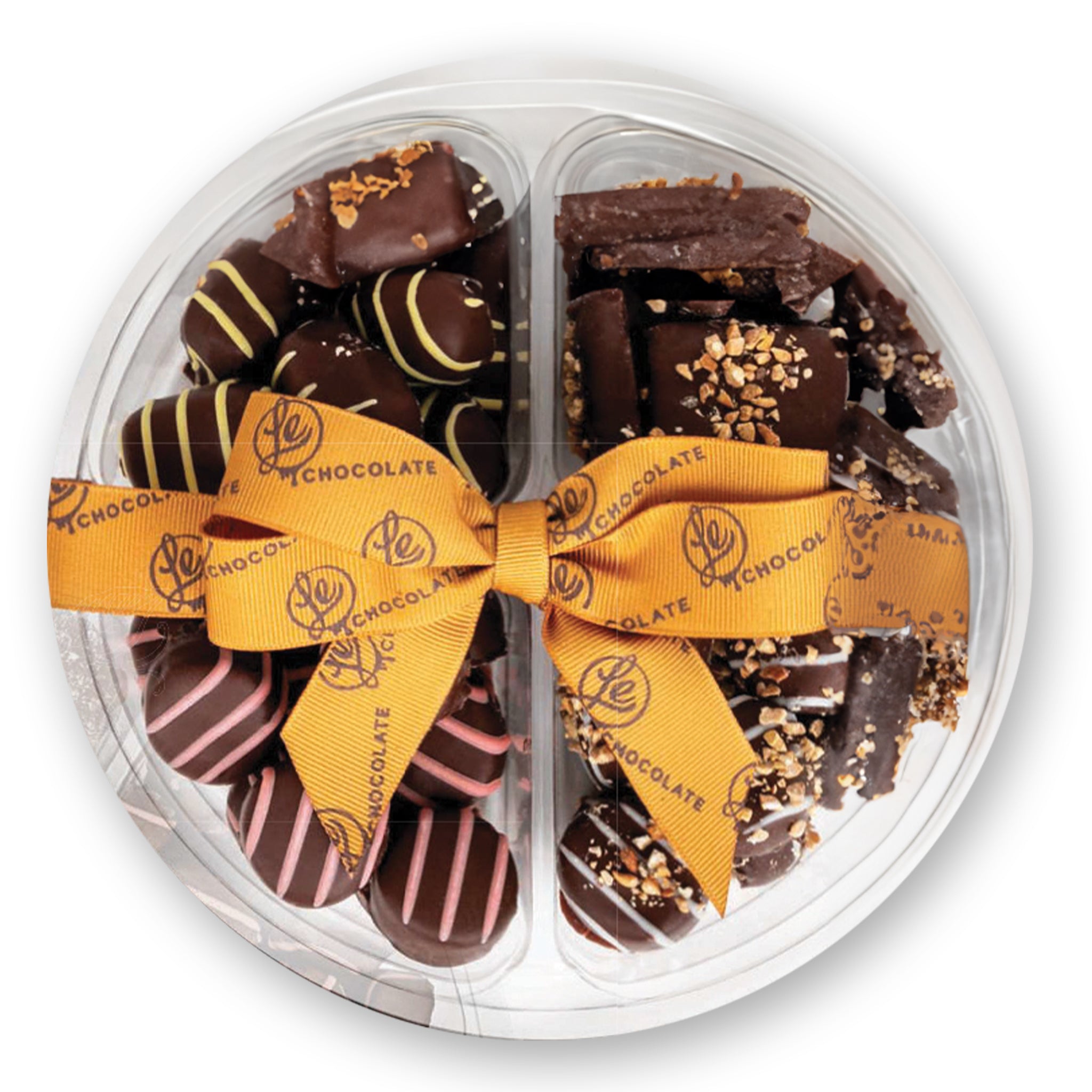 Assorted Chocolates Sectional Gift Tray with Ribbon