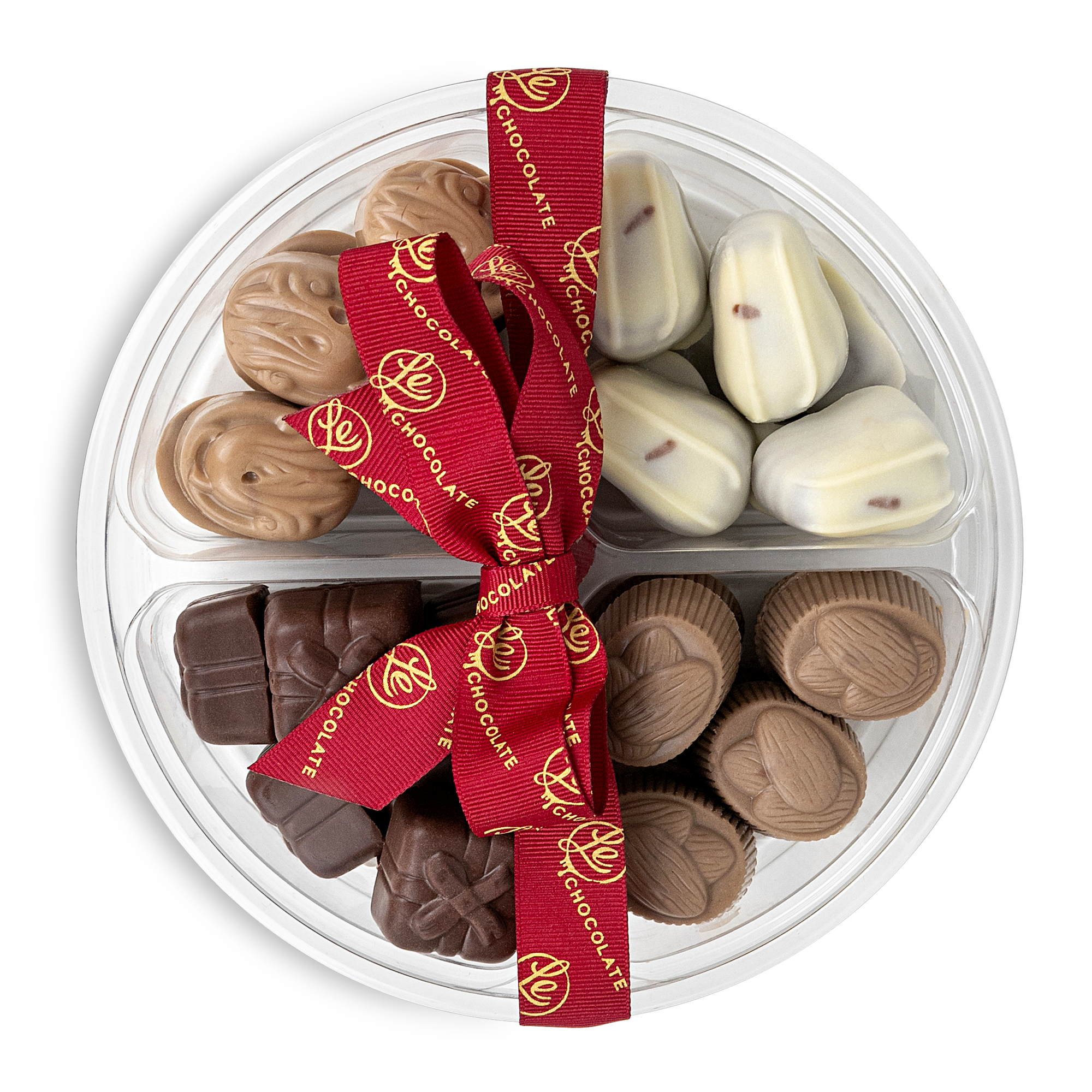 Assorted Praline Truffles Sectional Gift Tray with Ribbon